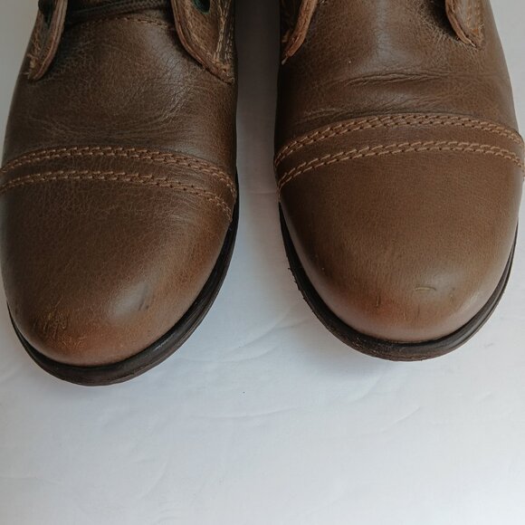 Steve Madden 'Troopa' Boots Taupe 9 Hole Leather Side Zip Combat Boots Sz 9 - Picture 8 of 12